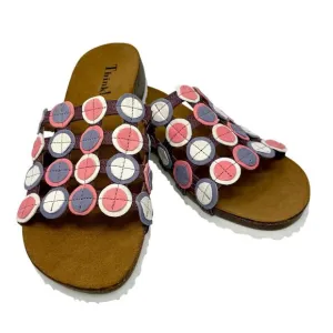 Think! Julia Sandals Multi-Color Dot Size 39 (US 8) NWOB Cork Footbed Comfort