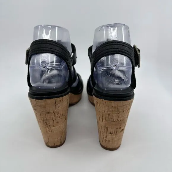 Timberland Roslyn Fisherman Sandal Block Heels Black Womens Size US 7 EU 38 UK 5