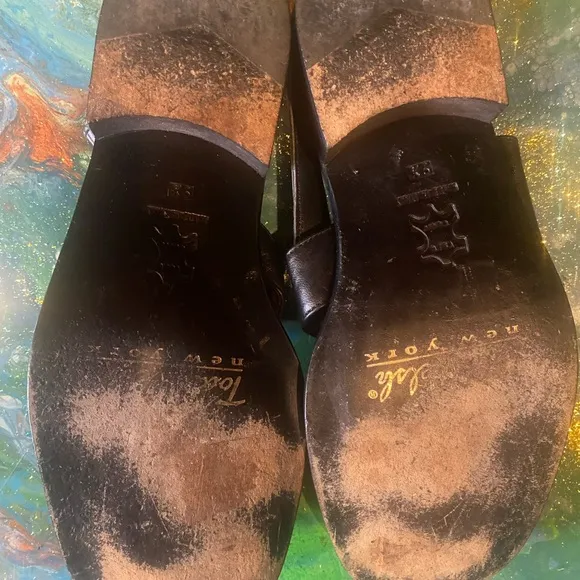 TODD WELSH NET YORK Black Leather Slip-On Shoes 9 1/2 USA 11 1/2