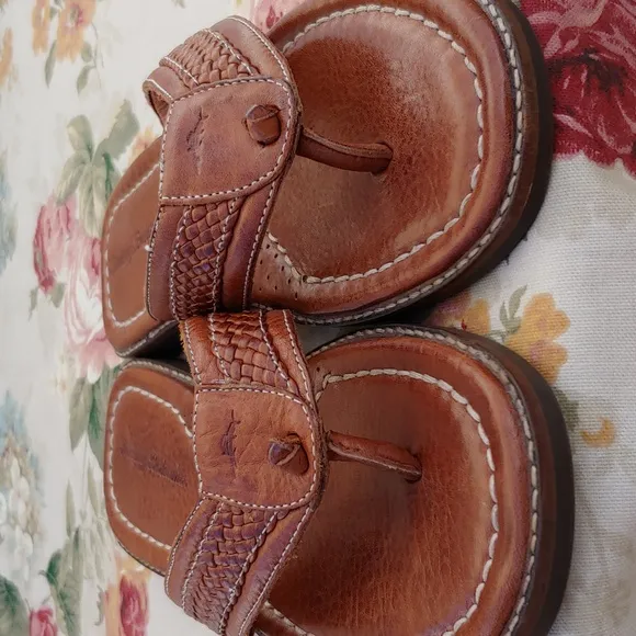 Tommy Bahama Men's Anchors Away Brown Genuine Leather Sandals Size 9