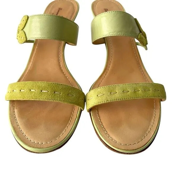 Tommy Bahama Green Kitten Heels Sandals Made in Italy in Size 9M