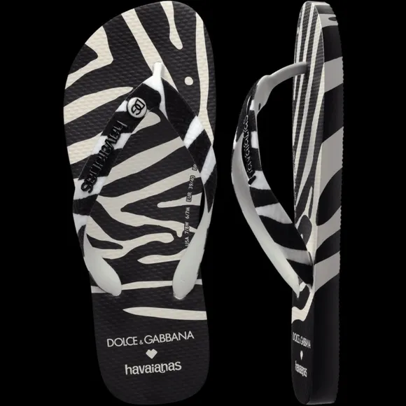 Top Havaianas Dolce&amp;Gabbana Flip Flops Trendy Zebra sandals