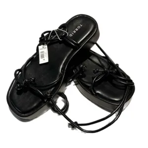 Torrid Black Round Toe Crossover Strap Lace Up Chunky/Platform Sandals, Sz 10