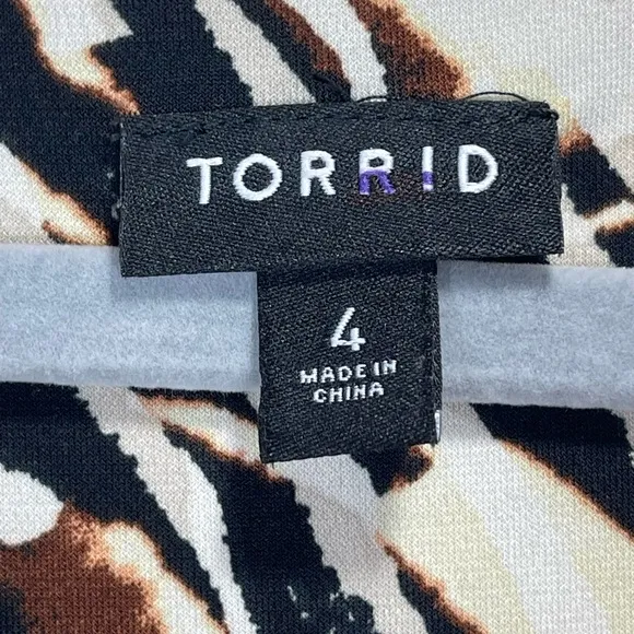 TORRID Maxi Studio Knot Long Sleeve Dress Zebra Watercolor Size 4X