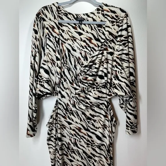 TORRID Maxi Studio Knot Long Sleeve Dress Zebra Watercolor Size 4X