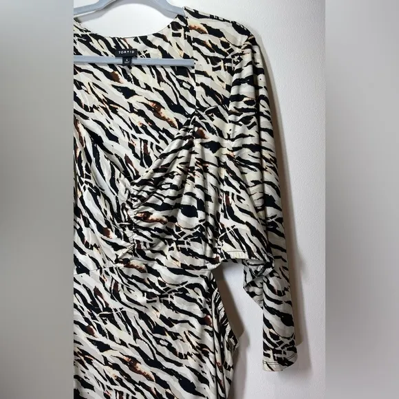 TORRID Maxi Studio Knot Long Sleeve Dress Zebra Watercolor Size 4X