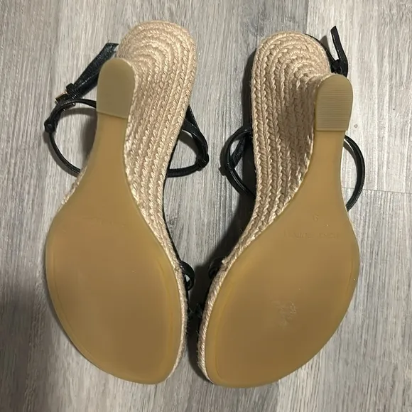 Tory Burch Black Sandals with Gold Logo - NWOT
