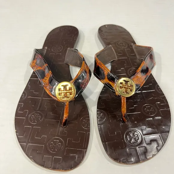 Tory Burch Brown and Orange Sandals