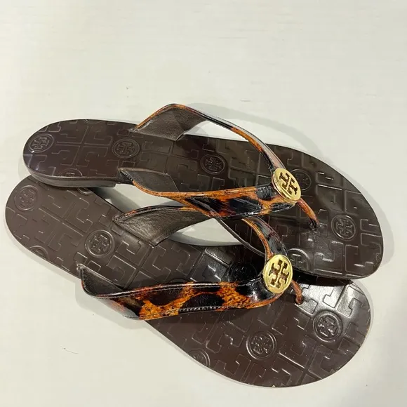 Tory Burch Brown and Orange Sandals