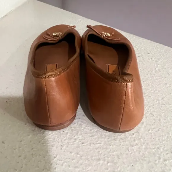 Tory Burch Brown Charm Ballet Flats Sandals walking‎ shoes comfort 8.5