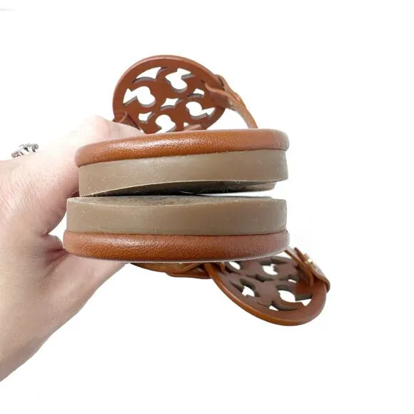 Tory Burch Brown Leather Miller Sandals Slides Flip Flops Size 8.5