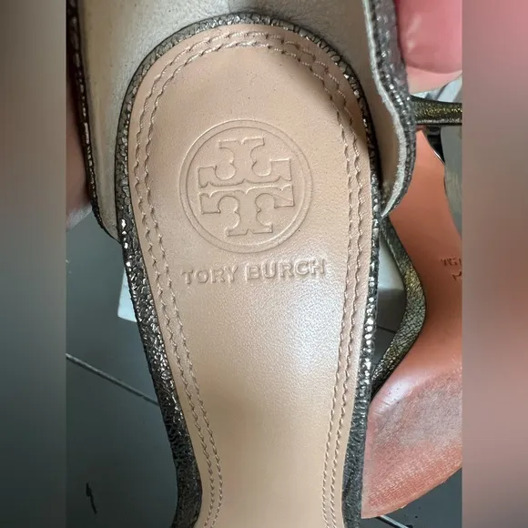 Tory Burch Elegant Metallic Heels Size 7.5