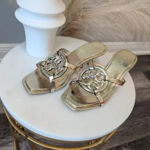 Tory Burch Geo Bombay Miller Low Heel Sandals with Square Toe