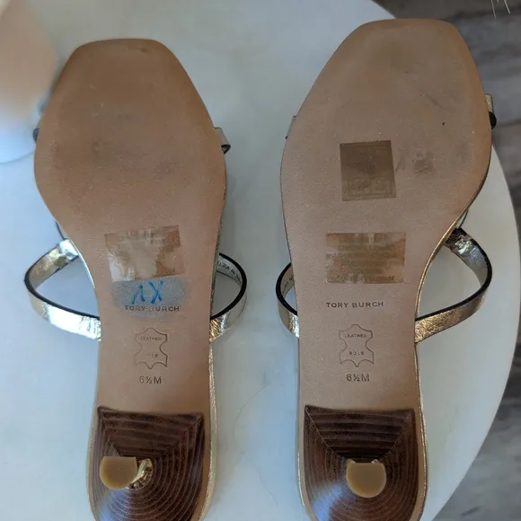 Tory Burch Geo Bombay Miller Low Heel Sandals with Square Toe