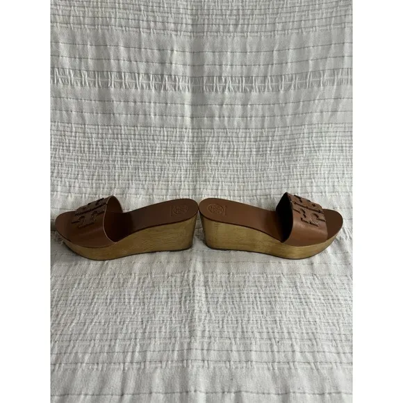 Tory Burch Ines Wedge Sandals, New Without Box, With Medallion Size 8