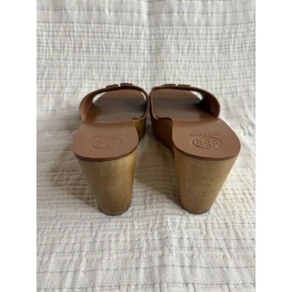 Tory Burch Ines Wedge Sandals, New Without Box, With Medallion Size 8