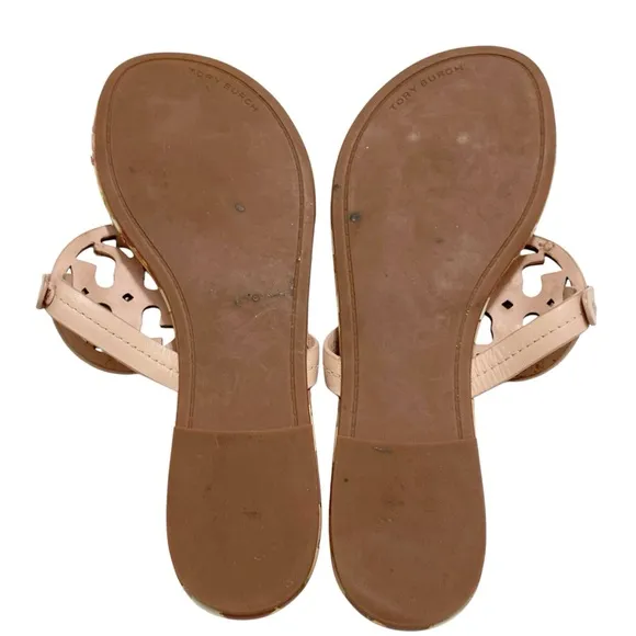 Tory Burch Miller Enamel Seashell Pink Slide Sandal Size 8