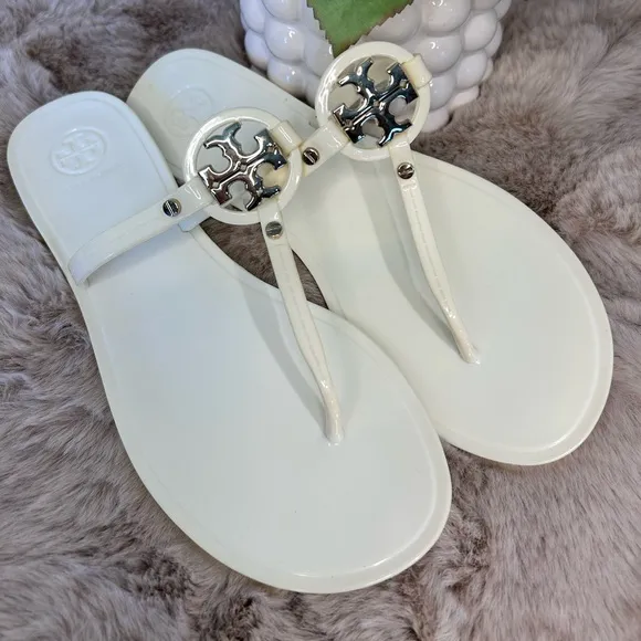 TORY BURCH Miller Jelly Sandals in Ivory Coast