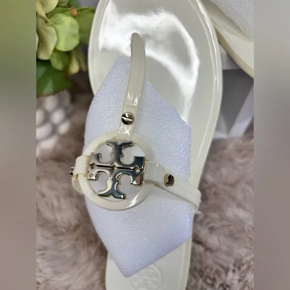TORY BURCH Miller Jelly Sandals in Ivory Coast