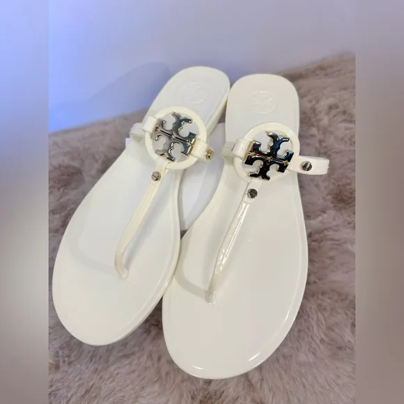 TORY BURCH Miller Jelly Sandals in Ivory Coast