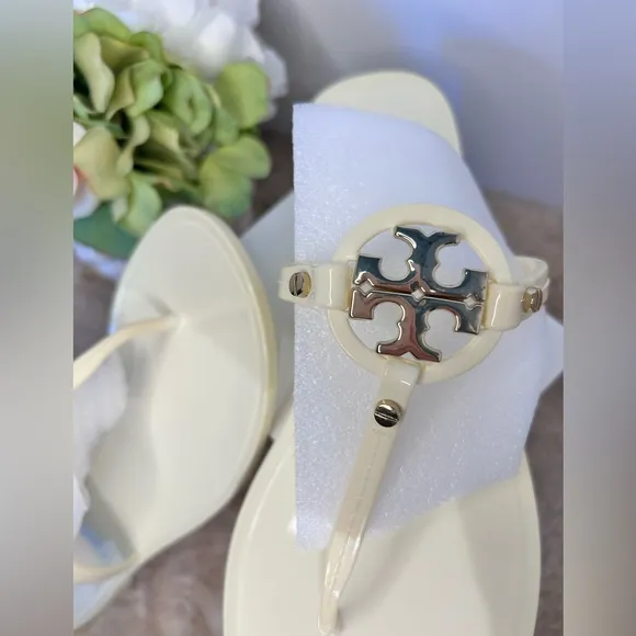 TORY BURCH Miller Jelly Sandals in Ivory Coast