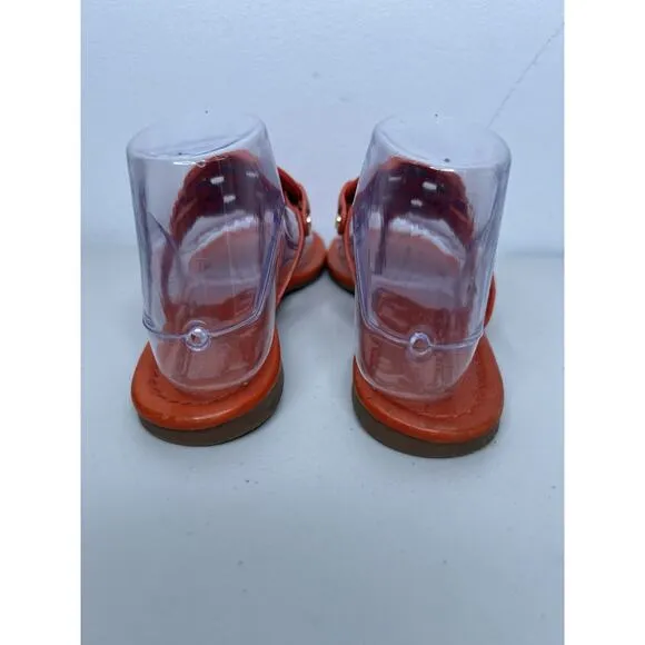 Tory Burch Miller Leather Sandals Orange Slip On Women’s Size 7