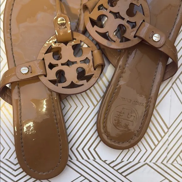 Tory Burch Miller Tan/Brown Sandals - size 7