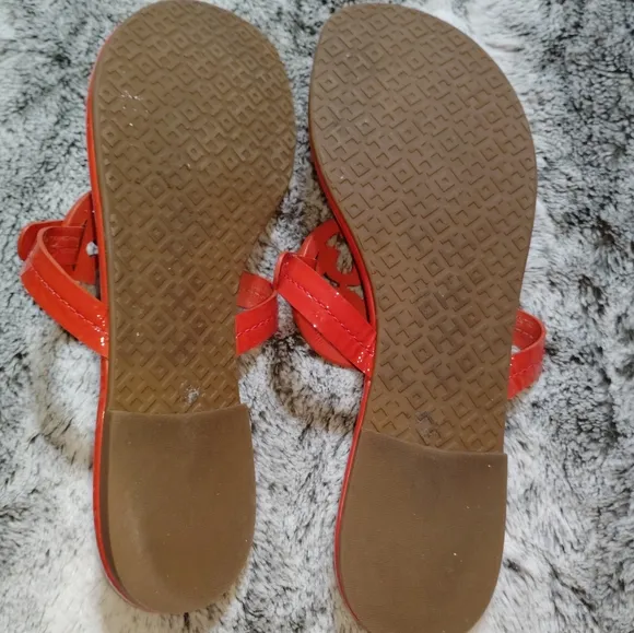 Tory Burch Patent Leather Miller Slip On Thong Sandal Bright Samba 8 Women’s