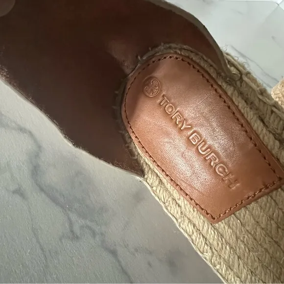 Tory Burch Shelby Snakeskin-Embossed Leather Espadrille Sandals, NWOT, Size 11