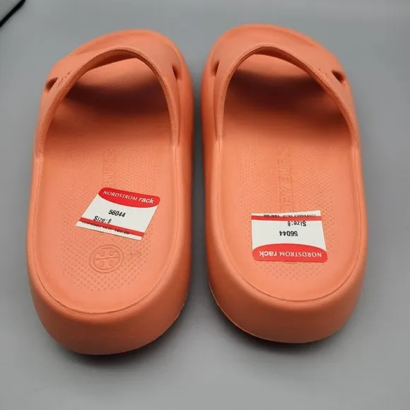 Tory Burch Shower sandals slide EVA Coral pink flip flops Shoes sz 8-9 new