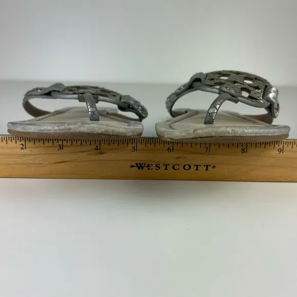 Tory Burch Silver Miller Women's Sandals Thong Size 8.5