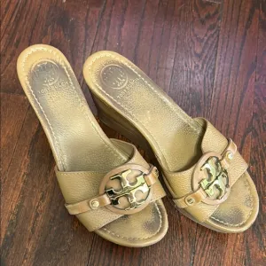 Tory Burch Tan Wedge Sandals