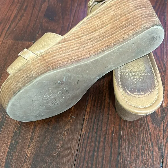 Tory Burch Tan Wedge Sandals