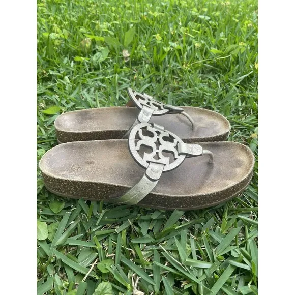 Tory Burch Women’s Miller Cloud Sandals Size 6.5 Spark Gold