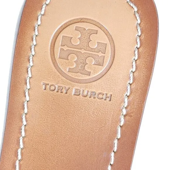 Tory Burch Women's Moore US 7M Corral Leather Slip On Flat Thong Sandals Shoes