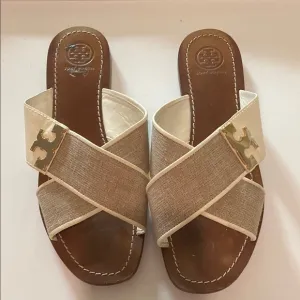 Tory Burch Women's Tan and Cream Sandals