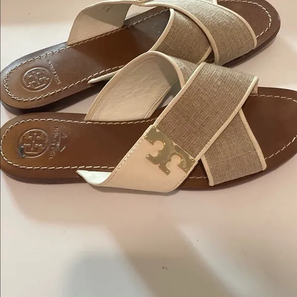 Tory Burch Women's Tan and Cream Sandals