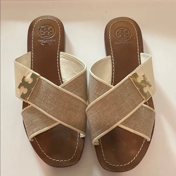 Tory Burch Women's Tan and Cream Sandals