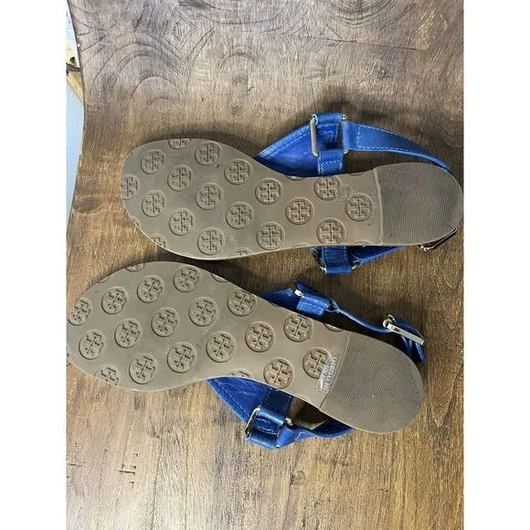 Tory Burch - Women's Thong Sandals - Blue Leather - Size 6.5 - Lightly Used
