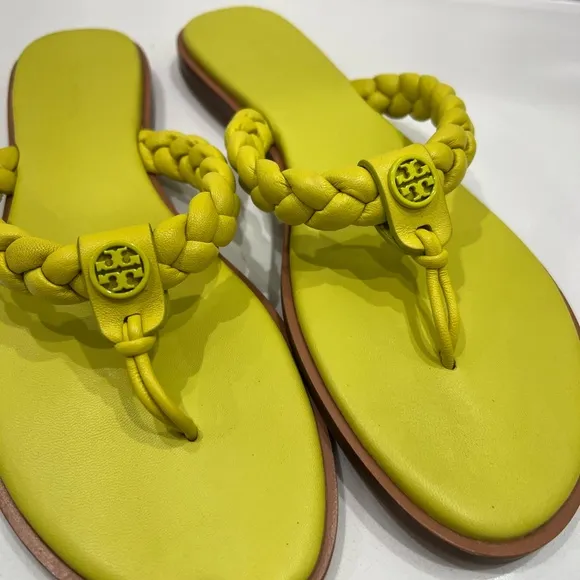 Tory Burch Yellow Braided Sandals
