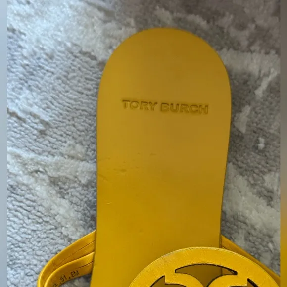 Tory Burch Yellow Miller Square Toe Sandals color cassia