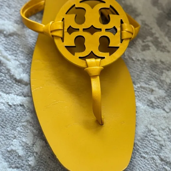 Tory Burch Yellow Miller Square Toe Sandals color cassia