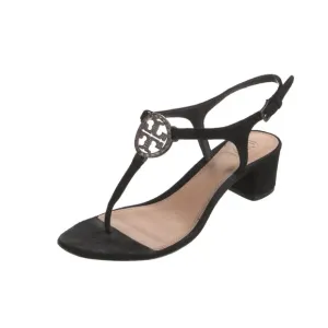 Tory BurchBlack Suede Crystal Embellishments T-Strap SandalsWomen's Size: 8