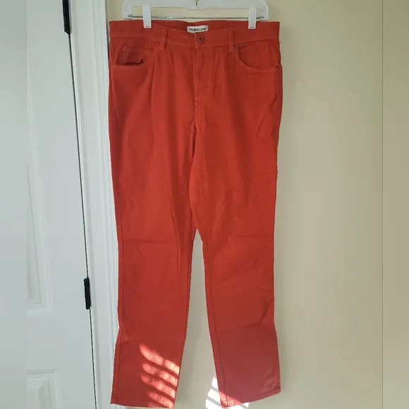 Tribal Jeans Burnt Orange Denim Cotton Straight Leg  Pants Jeans