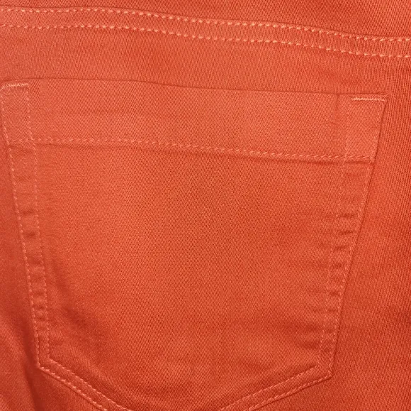 Tribal Jeans Burnt Orange Denim Cotton Straight Leg  Pants Jeans