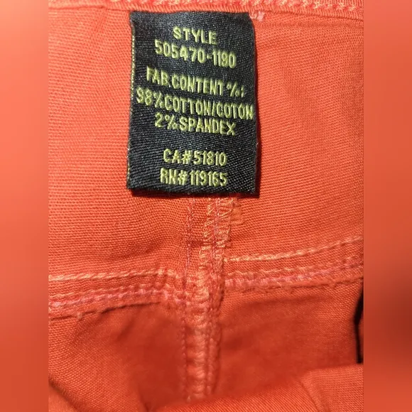 Tribal Jeans Burnt Orange Denim Cotton Straight Leg  Pants Jeans