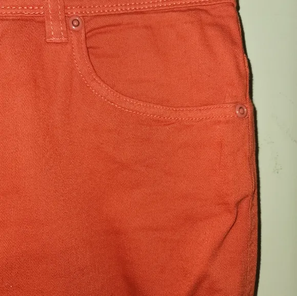 Tribal Jeans Burnt Orange Denim Cotton Straight Leg  Pants Jeans