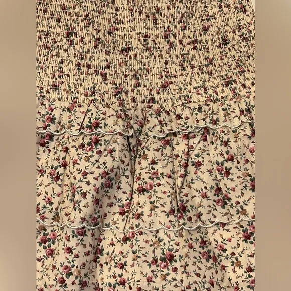 Tuckernuck Hyacinth House Floral Steff Smocked Mini Skirt Pink Size M