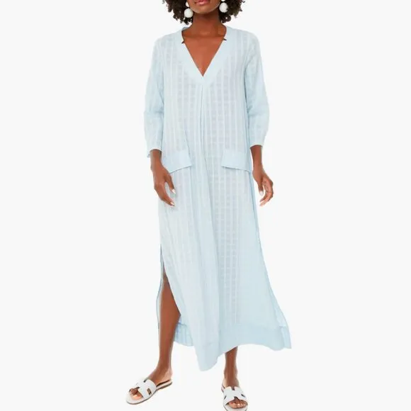 Tuckernuck Light Blue Carolina Caftan Pomander Place Pastel Blue Maxi Dress