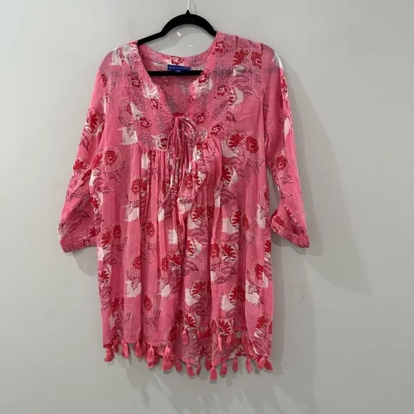 Tuckernuck RO’S GARDEN Dress Seychelles Beach Cover Up in Pink Denmark